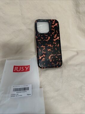 Black and Orange Tortoiseshell Phone Case for IPhone 13 NWT